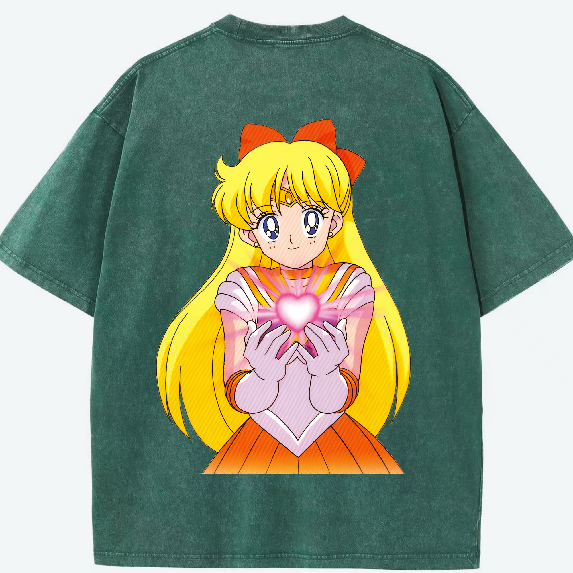 （画像用） 美少女戦士セーラームーン 愛野 美奈子 あいの みなこ Sailor Moon Aino Minako 綿100% ヴィンテージ風 半袖Tシャツ（背面プリント）